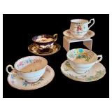 Collection of Assorted English Bone China Teacups and Saucers