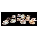 Collection of Assorted English Bone China Teacups and Saucers