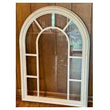 Arched Window-Style Wall Decor Frame in White Resin, 28.5 x 41 Inches