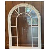 Arched Window-Style Wall Decor Frame in White Resin, 28.5 x 41 Inches