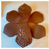 Embossed Metal Flower Wall Hanging Decor 19.5 Inch