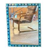 Artisan Crafted Mirror with Blue Mosaic Glass Frame