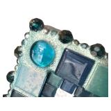 Artisan Crafted Mirror with Blue Mosaic Glass Frame