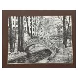 Framed Etching Print by A. Shemroske, Black and White