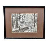 Framed Etching Print by A. Shemroske, Black and White