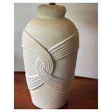 31-Inch Textured Ceramic Table Lamp with Pleated Shade