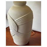 31-Inch Textured Ceramic Table Lamp with Pleated Shade