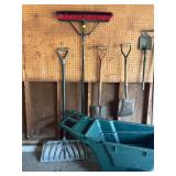 Yard Cart and Assorted Garden Tools Collection