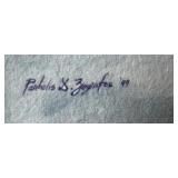 Framed Watercolor Vase Painting by Pantelis X. Zografos