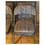 Set of 4 Meco Graphite Folding Chairs with Cushioned Seats