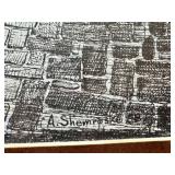 Framed Vintage Black and White  Drawing Print