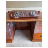 Large Wooden Office Desk with Storage Drawers