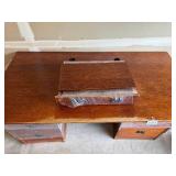 Large Wooden Office Desk with Storage Drawers