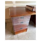 Large Wooden Office Desk with Storage Drawers