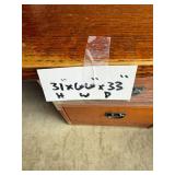 Large Wooden Office Desk with Storage Drawers