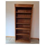 Tall Wooden Bookcase with 5 Adjustable Shelves, 72 x 32 x 12 Inches