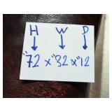 Tall Wooden Bookcase with 5 Adjustable Shelves, 72 x 32 x 12 Inches