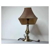 Pair of Brass Table Lamps with Fabric Shades