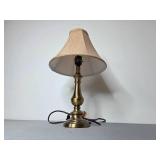 Pair of Brass Table Lamps with Fabric Shades
