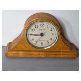 Mantel Clock, Sharp Alarm Clock, and Teapot Wall Clock Lot