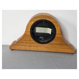 Mantel Clock, Sharp Alarm Clock, and Teapot Wall Clock Lot