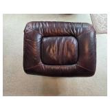 True Innovations Brown Leather Recliner Chair with Ottoman