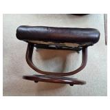 True Innovations Brown Leather Recliner Chair with Ottoman