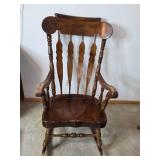 Wooden Spindle Back Rocking Chair with Armrests