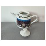 1989 Dayton Hudson Christmas Porcelain Tea Set and Plates Made in Japan