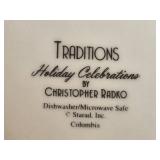 Christopher Radko Traditions Holiday Celebrations Serving Set with Creamer, Sugar Bowl, and 4 Bowls