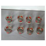 Holiday Glassware Set with Christmas Tree and Poinsettia Designs - Glasses, Tumblers, Mugs