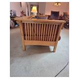 Amish Prairie/Mission Style Oak and Leather Sofa 84 Inch