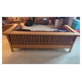 Amish Prairie/Mission Style Oak and Leather Sofa 84 Inch