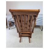Oak Glider Rocking Chair with Padded Cushions (table & tablecloth not inc)