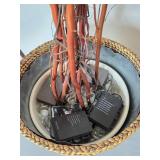 Decorative Twigs in Woven Basket with String Lights (untested)