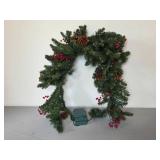 Set of Lighted Holiday Decor Pieces with Garlands and Mini Trees (untested)