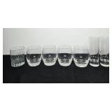 Set of Mixed Drink Glasses Including Courvoisier Tall Glasses