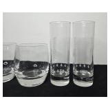 Set of Mixed Drink Glasses Including Courvoisier Tall Glasses