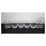 Set of Mixed Drink Glasses Including Courvoisier Tall Glasses