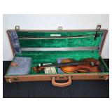 Vintage 3/4 Size Violin in Hard Case with Bow and Accessories - violin is not in working condition