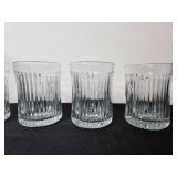 Glass Water Pitcher with 4 Matching Ribbed Glasses Set