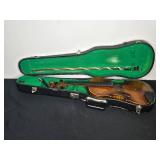 Vintage Full Size Violin with Two Cases, Bow, and Assorted Parts - violin is not in working condition