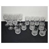 Set of Cut Crystal Glasses - Wine, Highball, and Old Fashioned Tumblers