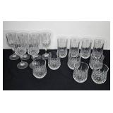Set of Cut Crystal Glasses - Wine, Highball, and Old Fashioned Tumblers