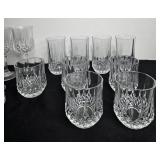 Set of Cut Crystal Glasses - Wine, Highball, and Old Fashioned Tumblers