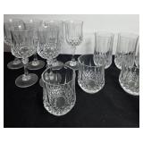 Set of Cut Crystal Glasses - Wine, Highball, and Old Fashioned Tumblers