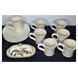Mixed Dinnerware Set with Maruta Ware Turkey Plates, Food Network White Currant Mugs, Plates, and HOME Butter Dish