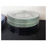 Dinnerware Set with Blue Glass Tumblers, Glass Plates, and Decorative Porcelain Target Home Catalina Blue Medallion Dinner Plates