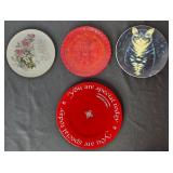 Collection of Vintage Decorative Collector Plates - Mother s Day, Red Plates, Cat Art and More
