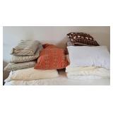 Large Assorted Pillow and Cushion Collection with Decorative Covers